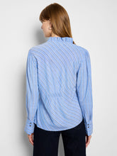 ruffled neck stripe top-F251615