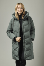 down coat with hood zip bottom-2457-64 - olv