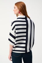 Navy striped 3/4 sl sw- 251933