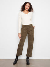 smooth twill barrel leg pants-C5812/655c