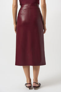Faux leather zip long skirt - 253991-mer