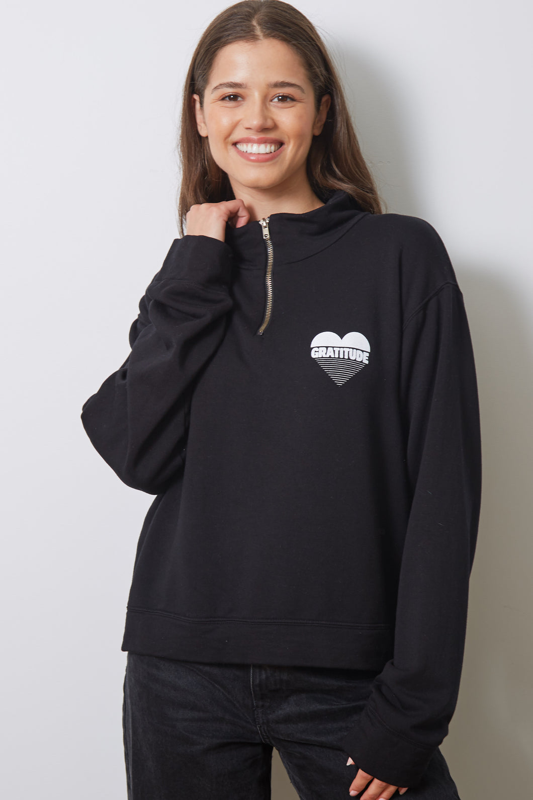 gratitude sweatshirt black - 199378P-H23