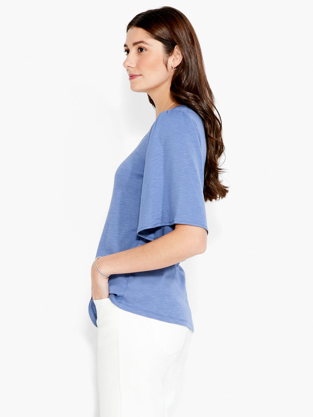 square neck flutter slv top-NZTS231017