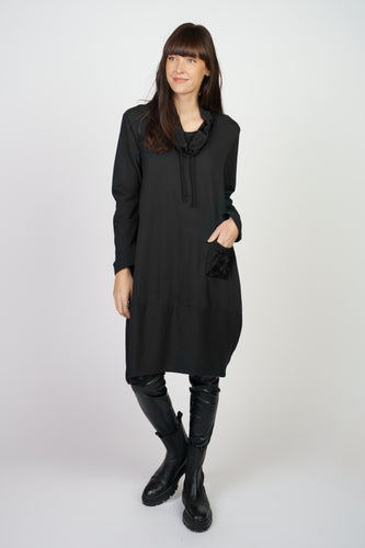 cowl neck front pocket tunic dress - 19-90550