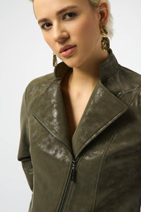 Moto jacket with sheen texture - 253915