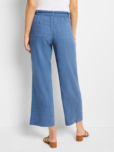 rumba linen rope belt pant-M251848-blu