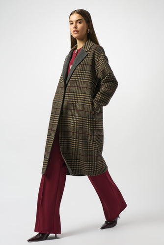 Plaid double face topper coat - 253946