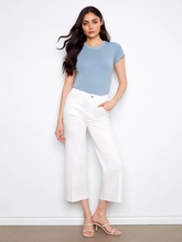 cropped wide leg stretch denim-C5660R-wht