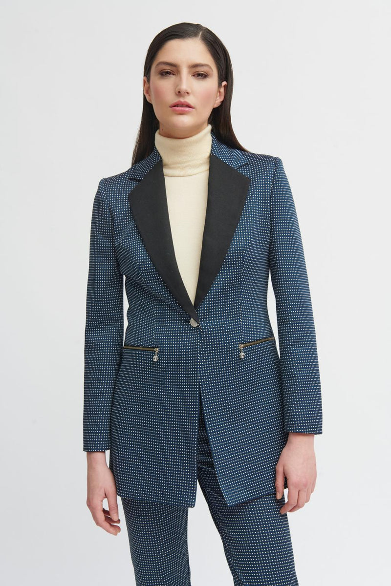 tuxedo jacket with dot detail-Romancos