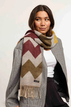 bord/olive zig zag scarf-625528