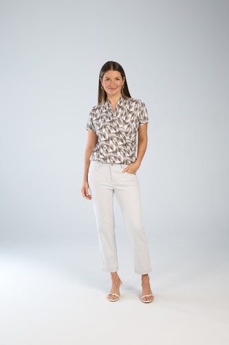 short slv faux wrap top-236