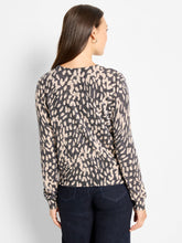 Faux btn up print pullover-F251176
