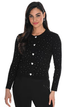 Sparkle detail heart button cardi-244611u