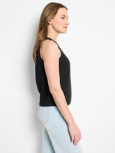 rumba linen pop on tank top-M251631-blk