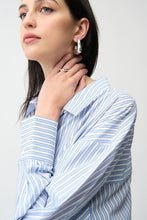 Oversized striped shirt with glitter accents  - blouse-261931