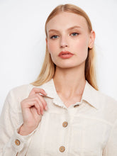 fray edge linen jacket -C6199UU