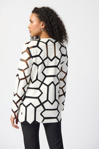 geometric print longer jacket-241905