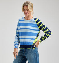 crazy stripe crew neck pullover -ZP8413U
