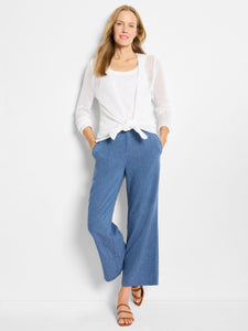 rumba linen rope belt pant-M251848-blu