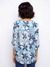 print roll sl cotton gauze blouse-C4188DR-saph