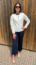 zip knit quilt detail jacket -143274