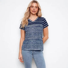 printed v nk tee-C1231BPK