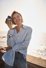 Oversized striped shirt with glitter accents  - blouse-261931