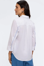 3/4 slv with blue edge shirt-205395