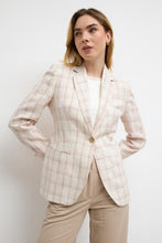 Cotton linen plaid blazer-AJEDRA
