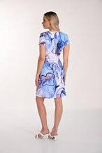 Wrap dress blue/mauve print -266246