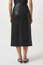 Faux leather long zip skirt  -253991-blk