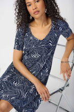 scoup neck print dress w/sleeve-241293