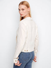 fray edge linen jacket -C6199UU