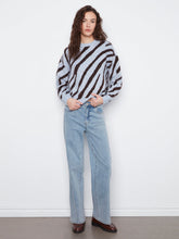 long slv drop shoulder crew jacuard-C2153/721c