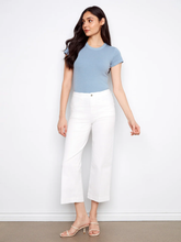 cropped wide leg stretch denim-C5660R-wht