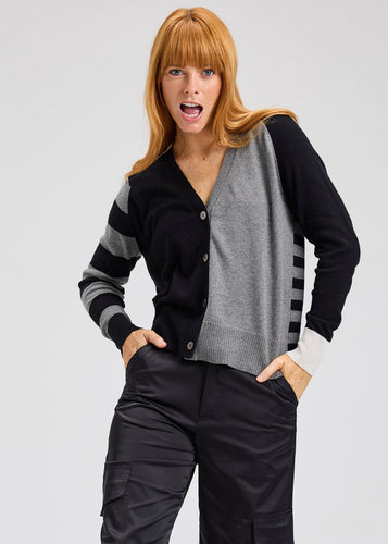 split cardigan-ZP7528U-blk