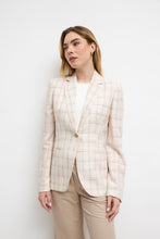 Cotton linen plaid blazer-AJEDRA