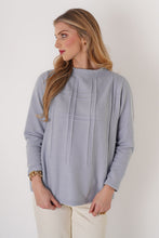 Mock neck sweater with linear design -TT13124