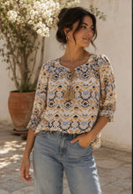 s slv boho navy blouse-LS15741