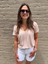 v neck slub tee-WM2823