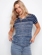 printed v nk tee-C1231BPK