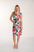 Cap sleeve cream/pink dress - 266394