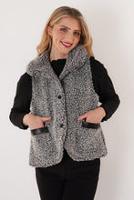 sherpa puff collar vest-TT13074