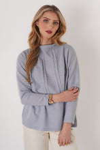 Mock neck sweater with linear design -TT13124
