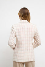 Cotton linen plaid blazer-AJEDRA