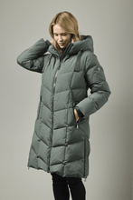 down coat with hood zip bottom-2457-64 - olv