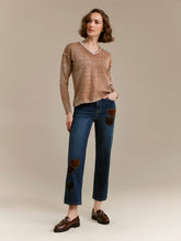 long slv drop shoulder vneck-610-c2907r-626b