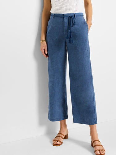 rumba linen rope belt pant-M251848-blu