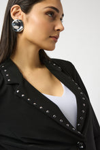 Ponte blazer with stud trim lapel -253195