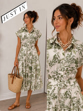 short slv print long dress-DE7872
